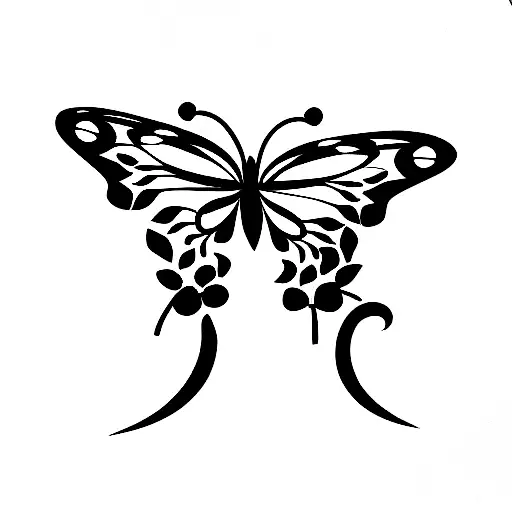 Butterfly On An Orchid