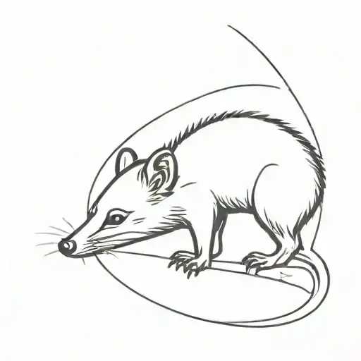 Opposum With Sun Belly