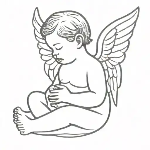 Baby Angel Tattoo Abstract Representation