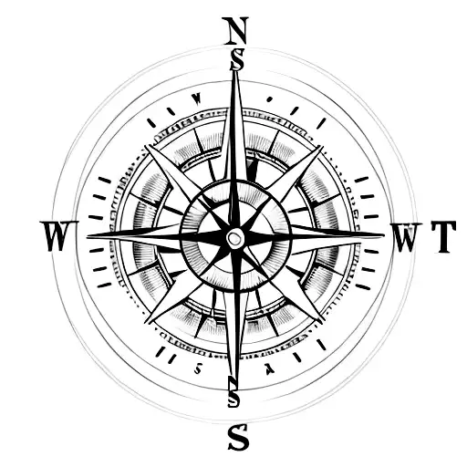 A Minimalist Compass With Dog Paw Prints As The Cardinal Directions