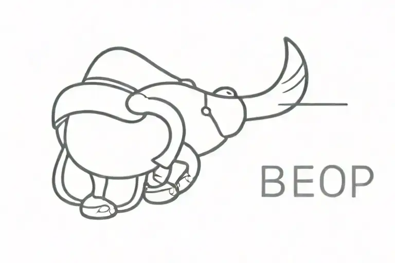 Thin Line Tattoo With The Word Bebop