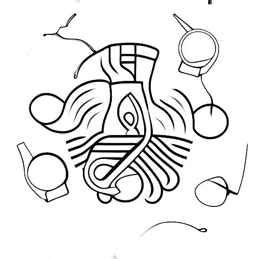 A Minimalist Tattoo Of A Coffee Cup With A Barber's Scissors