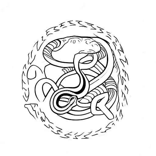 Letters O And C With A Snake