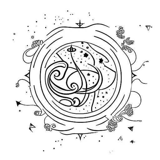 Small Tattoo With The Aquarius Constellation And The Letters A And S