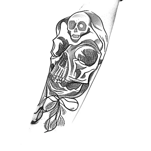 A Woman With A Skull On Her Arm