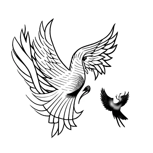 Guitar And Phoenix Bird