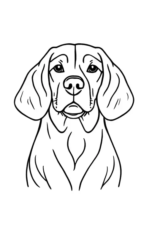 Beagle Dog Face Line