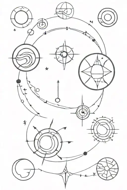 Leo Capricorn Planets Compass Geometric
