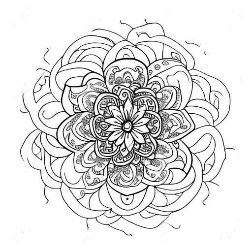 A Yoga Pose Surrounded By A Vibrant Floral Wreath