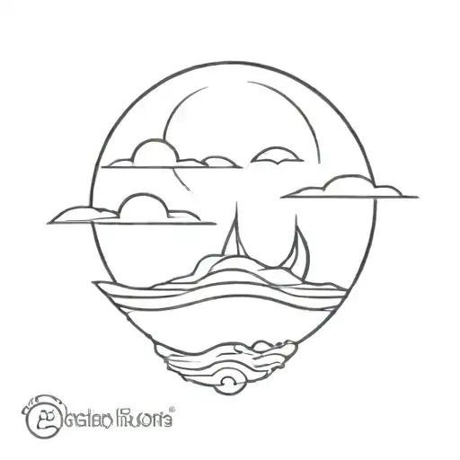 Moon And Ocean Horizon