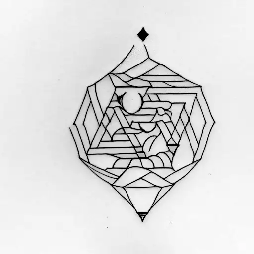 A Minimalist Tattoo Of A Geometric Gregos Symbol