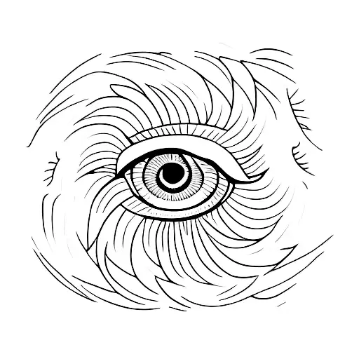 Eye In A Star With 4 Corner