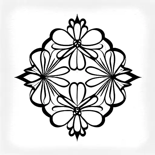 Gothic Window With Flowers