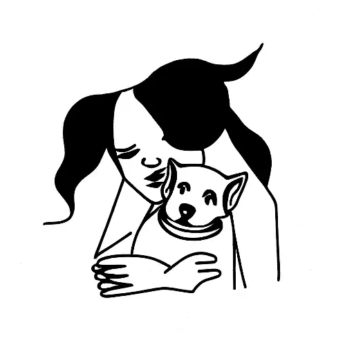 Dog And Cat And Baby Girl