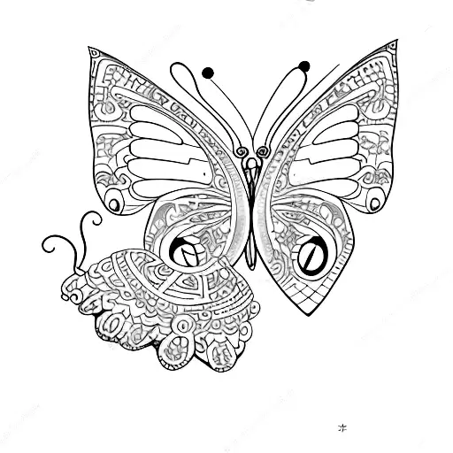 Moon Clack Cat And Butterfly