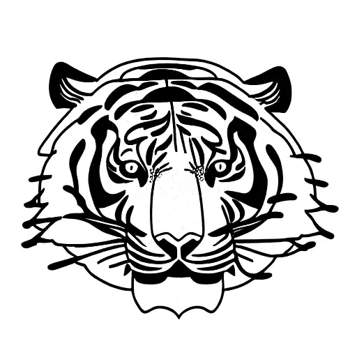 Tiger Full Body With Snapdragon Flowers