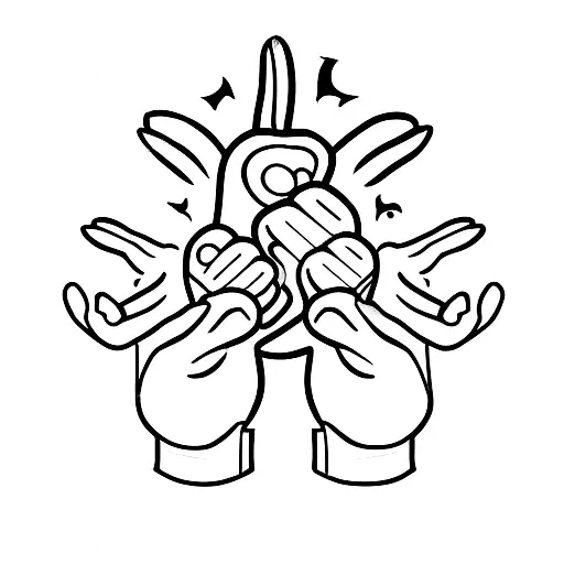 Hand Of Father Holding By Three Baby Hands