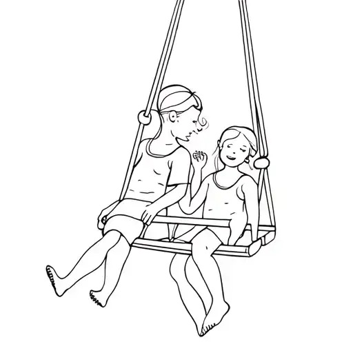 Two Children In A Swing