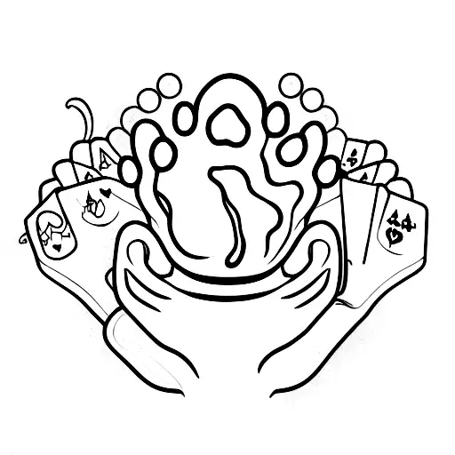 A Dog Paw That Is Desiged As An Ace Of Spades Card