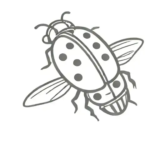 Ladybug With Open Wings Flying