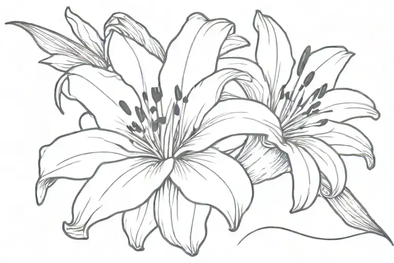 A Lily Flower And The Name Lily Blending In With The Lines Of That Lily Flower