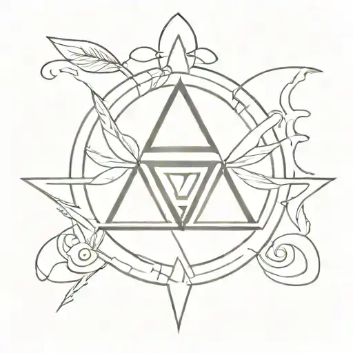 Zelda Triforce Symbol And Naruto Konoha Leaf Symbol