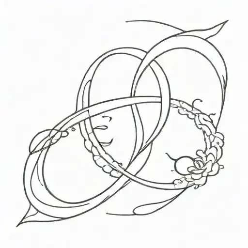 Moon And Cancer Zodiac Sign Intertwined