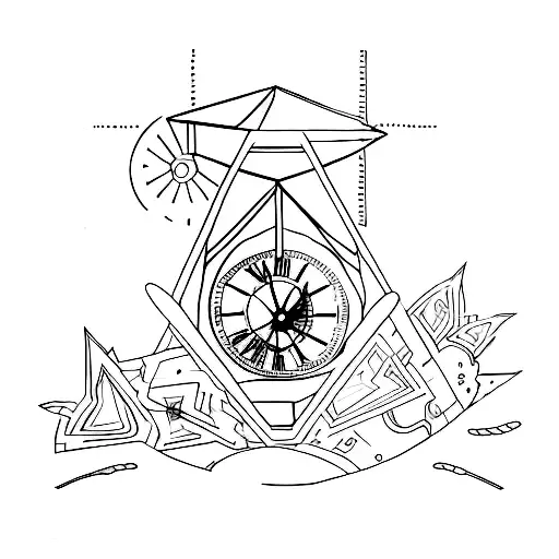 A Minimalist Tattoo Featuring A Broken Hourglass To Capture The Theme Of Time Running Out