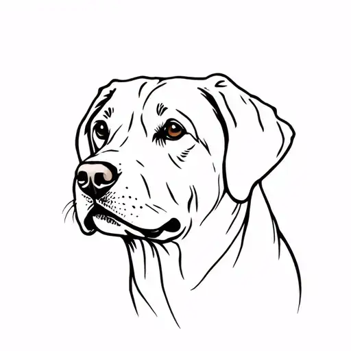 Labrador Dog Face Line