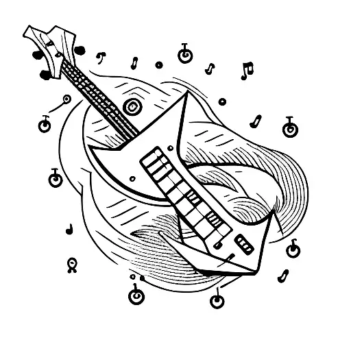 Bass Guitar In The Shape Of An Anchor