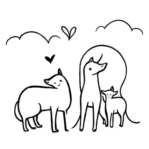 Mom And Daughters Animals