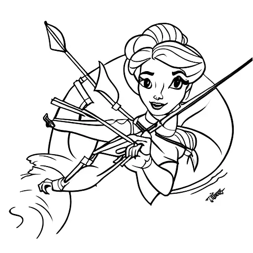 A Disney Princess Holding A Hunting Bow And Arrow