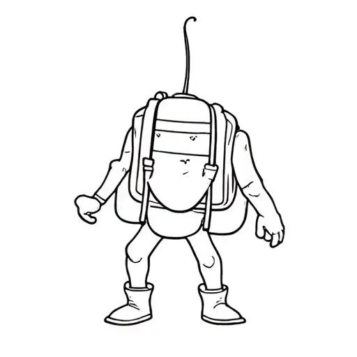 Cartoon Chili Pepper With Arms And Legs With Backpack