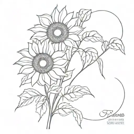 Sunflowers Like On A Vine