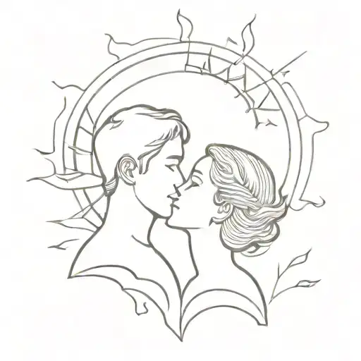 Sun Exploding Couple Kissing