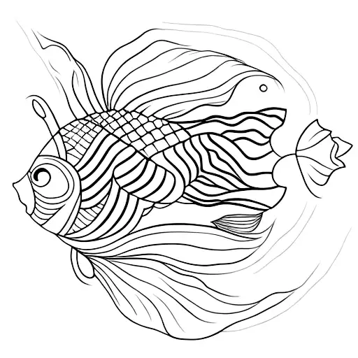 Fish With Lotus And Water Splash