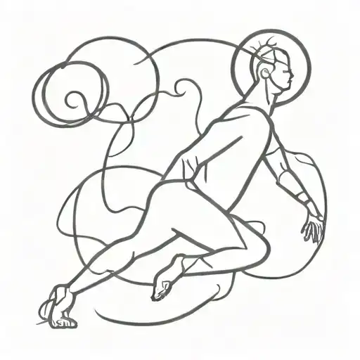 Create A Minimalist Tattoo Of A Person Overcoming Obstacles With A Positive Attitude