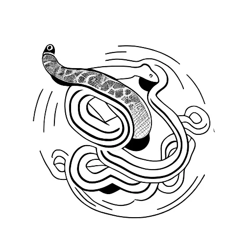 Black Snake Winding Upwards Towards The Moon