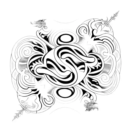 Design A Tattoo That Combines The Concept Of Wu Wei With A Flowing Line Spine