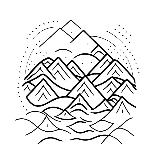Minimal Mountain And Waves
