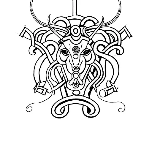 A Muscular Taurus Zodiac Sign Formed By Musical Notes