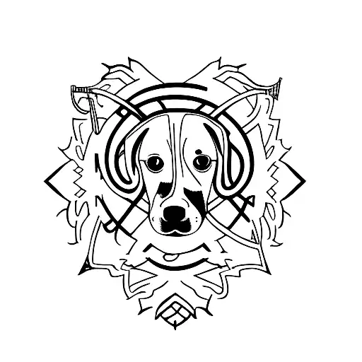 A Minimalist Tattoo Of A Musical Staff Forming The Shape Of A Dog