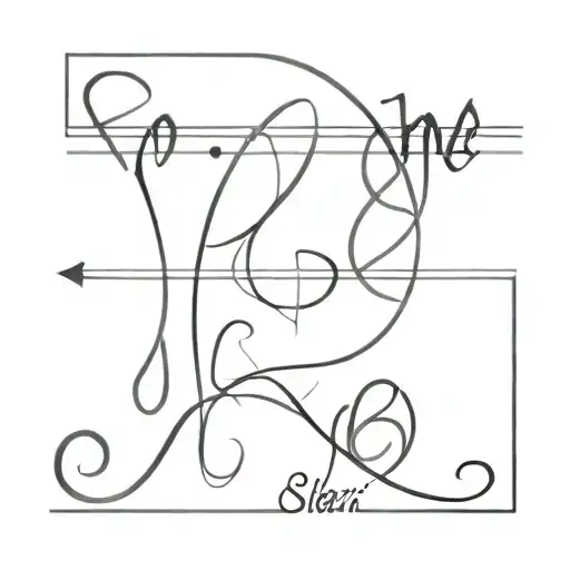 Music Numbered Font Inspired Tattoo Design With Name Jose And Sherri