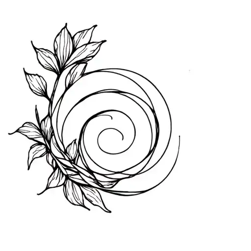 Floral Fibonacci Spiral Intertwined