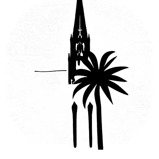 Palm Tree And Koln Cathedral
