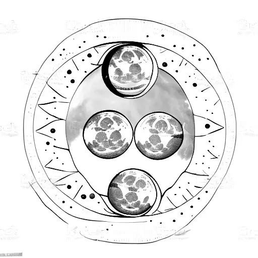 Moon Phases Reflected In A Coffee Cup