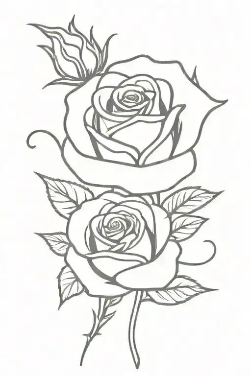 Rose With Rosebud Written In The Stem