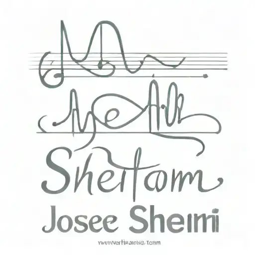 Music Font Inspired Tattoo Design With Name Jose And Sherri Waveform