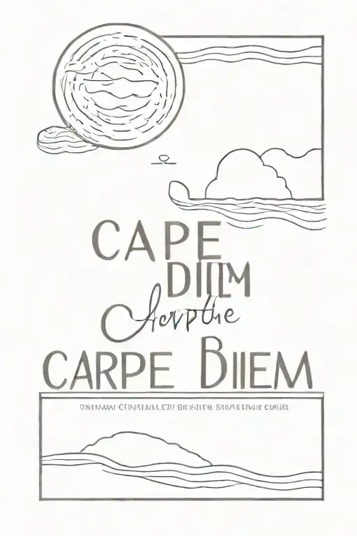 Sunset Over The Ocean With The Words Carpe Diem Underneath It