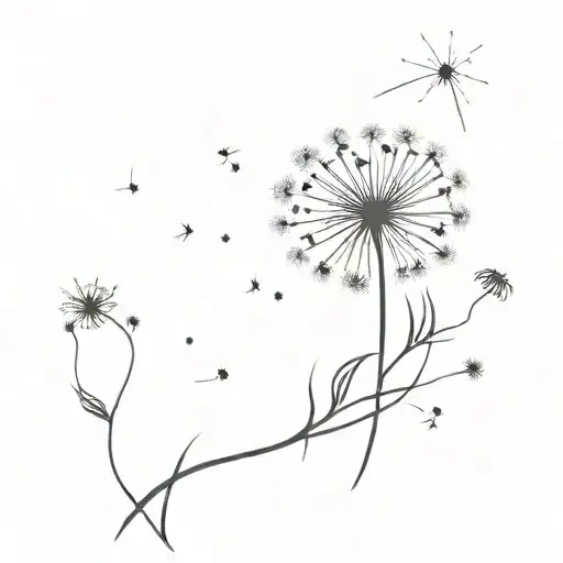 Dandelion With Its Seeds As Stars